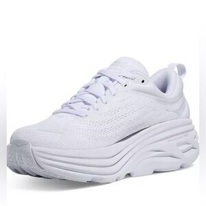 Hoka Bondi 8 Women's All-White Athletic Shoes